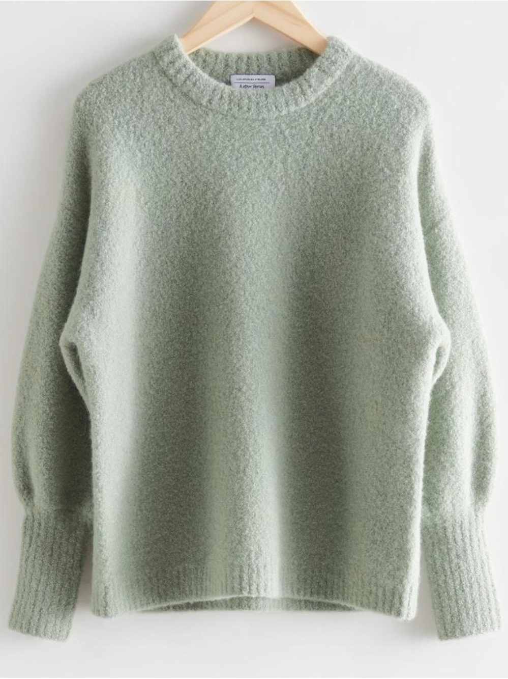 & Other Stories Soft Sage Green Crewneck Sweater